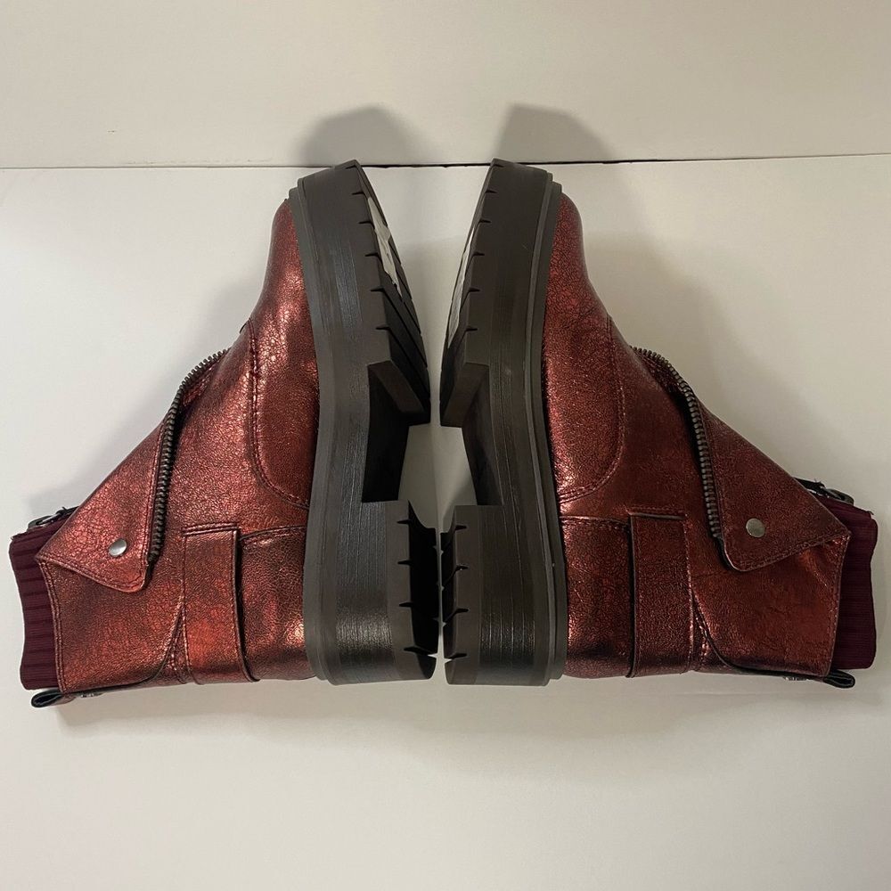 New Sam Edelman Linds Bordeaux Zip Boots - Picture 3 of 5